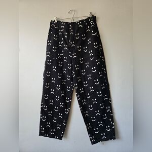 Lazy Oaf Happy Sad Face Black Pants 8US